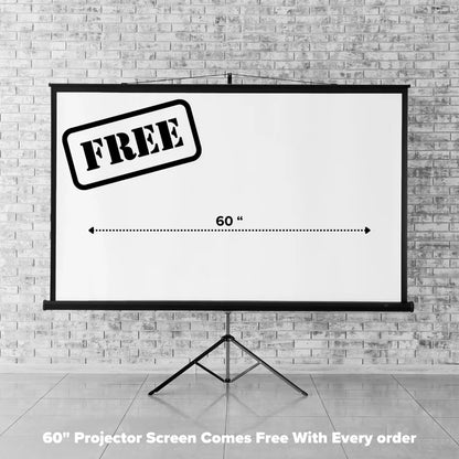 LuminoCo Ultra HD Projector Bundle + Free Moving Screen