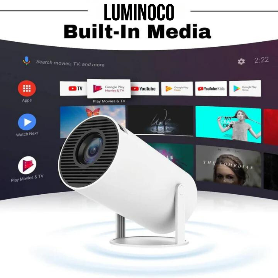 LuminoCo Ultra HD Projector Bundle + Free Moving Screen