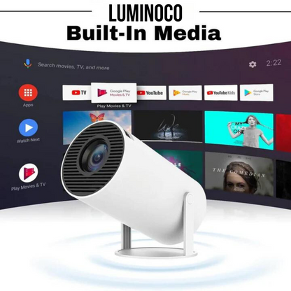 LuminoCo Ultra HD Projector Bundle + Free Moving Screen